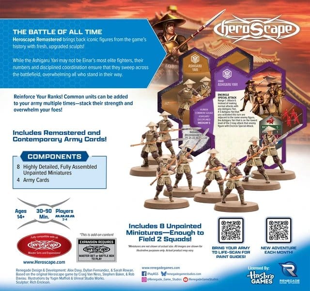 Heroscape Armeeerweiterung Ashigaru Yari Remastered Standard Edition *Englische Version*