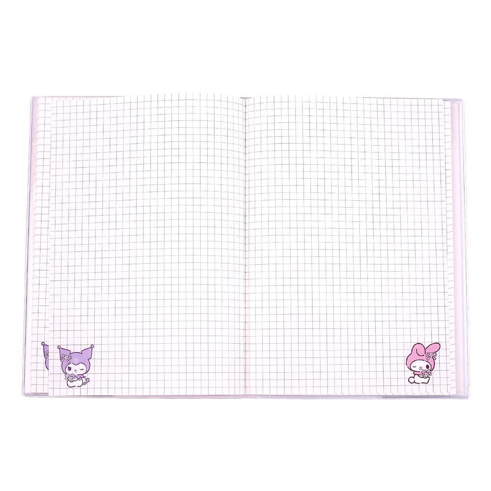 Sanrio Notizbuch Kuromi & My Melody Pastel Flower Holographic Checkered