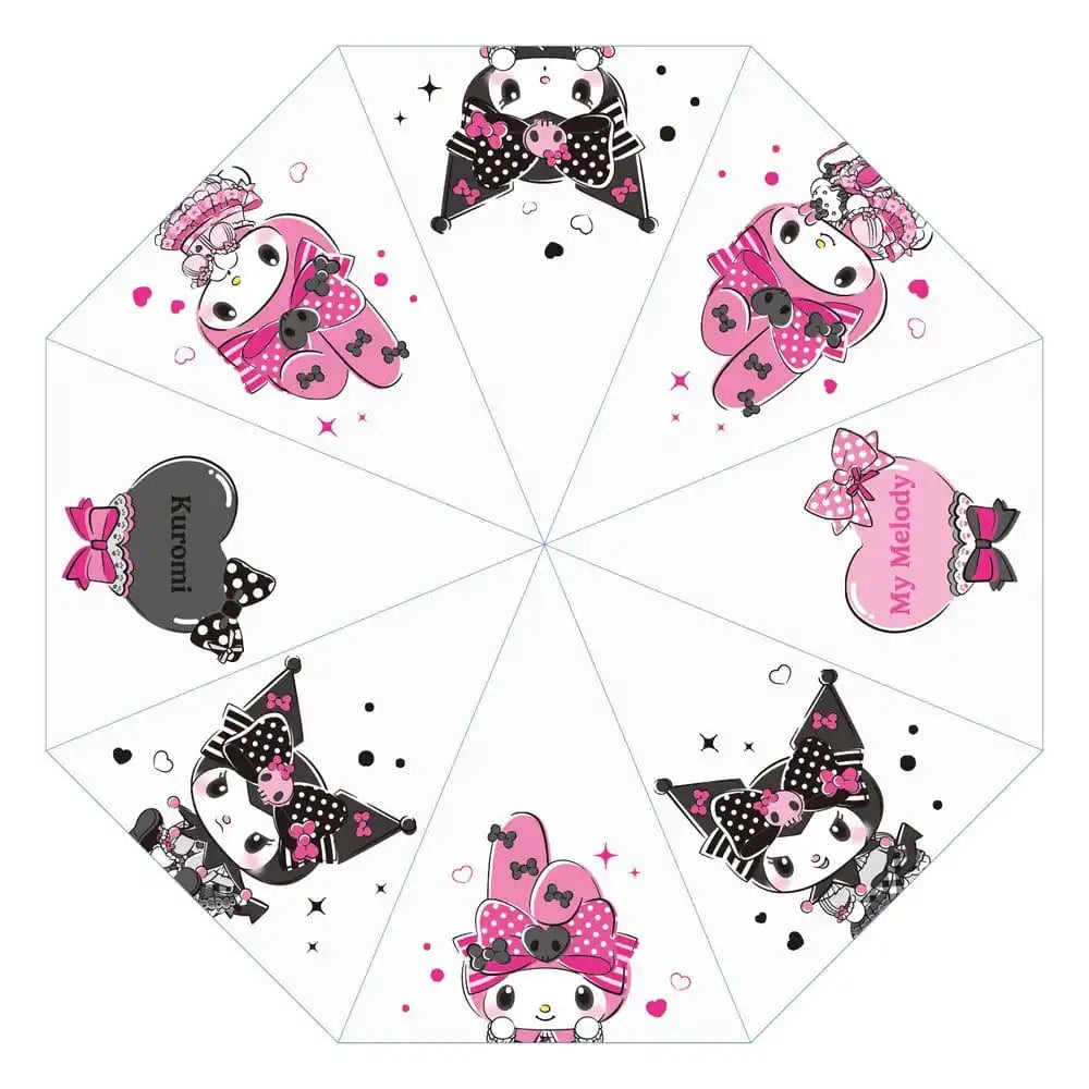 Sanrio Pink Black Party Series Regenschirm Kuromi & My Melody Transparent