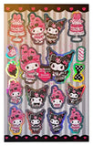 Sanrio Pink Black Party Series Sticker Pack Kuromi & My Melody