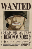 One Piece 3D Poster Wanted Roronoa Zoro 38 x 58 cm