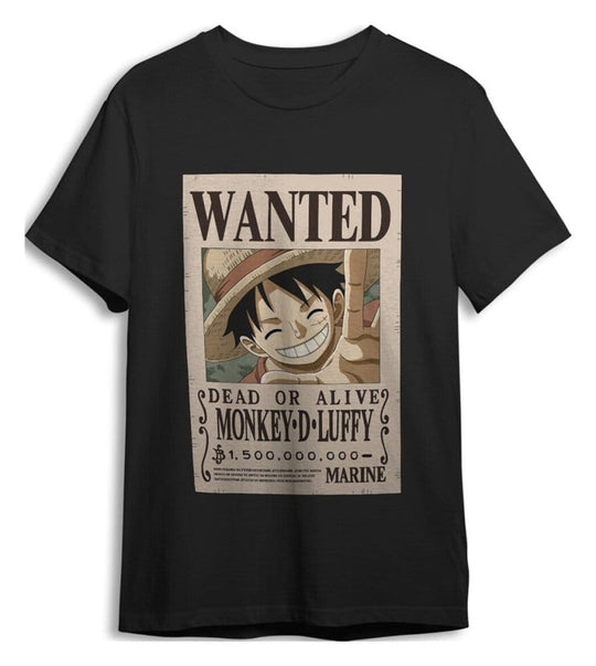One Piece T-Shirt Monkey D. Ruffy Wanted Schwarz Größe XXL