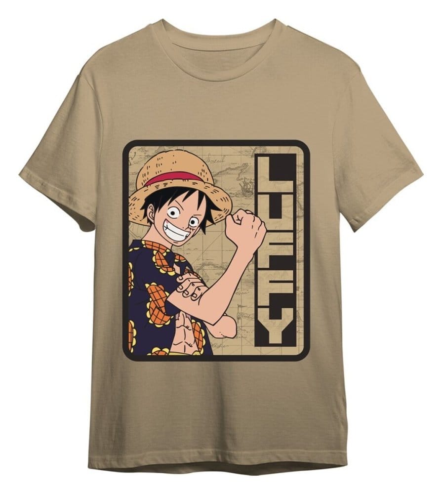 One Piece T-Shirt Monkey D. Ruffy Sand Größe S