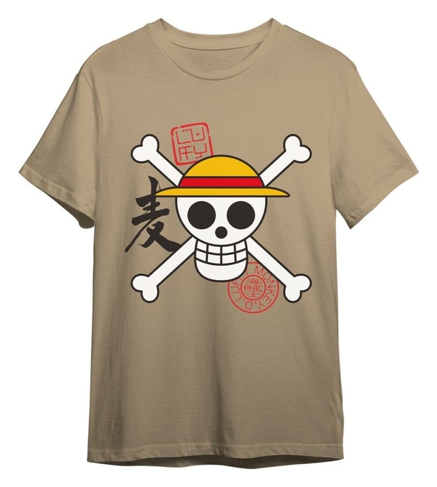 One Piece T-Shirt Skull Sand Größe L