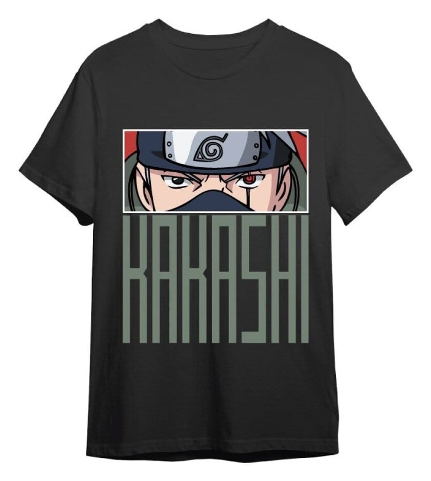 Naruto T-Shirt Kakashi Eyes Black Größe XL