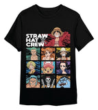 One Piece T-Shirt Straw Hat Crew Schwarz Größe L