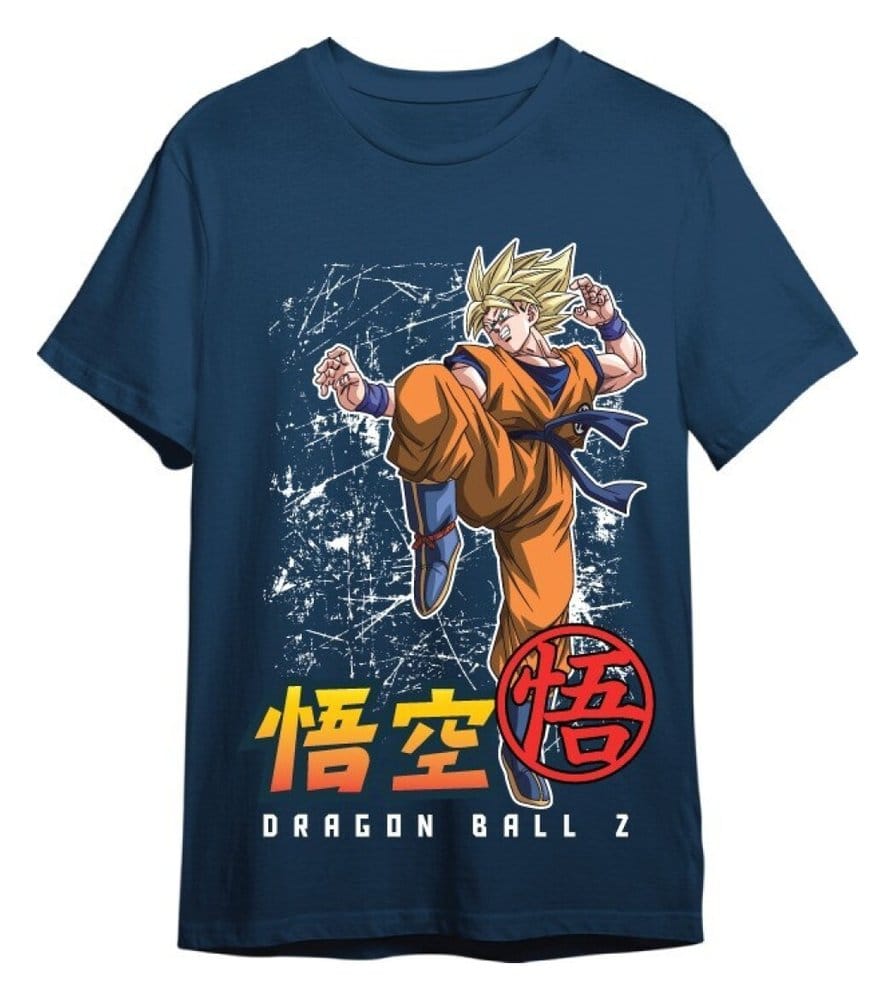 Dragon Ball Z T-Shirt Goku Super Saiyan Jeansblau Größe L