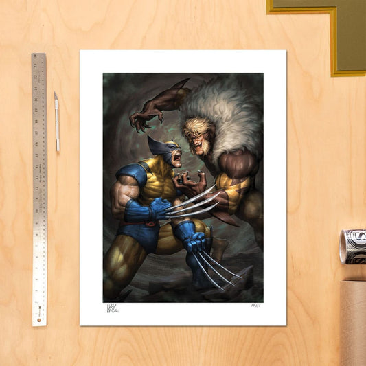 Marvel Kunstdruck Wolverine vs Sabretooth 41 x 61 cm - ungerahmt
