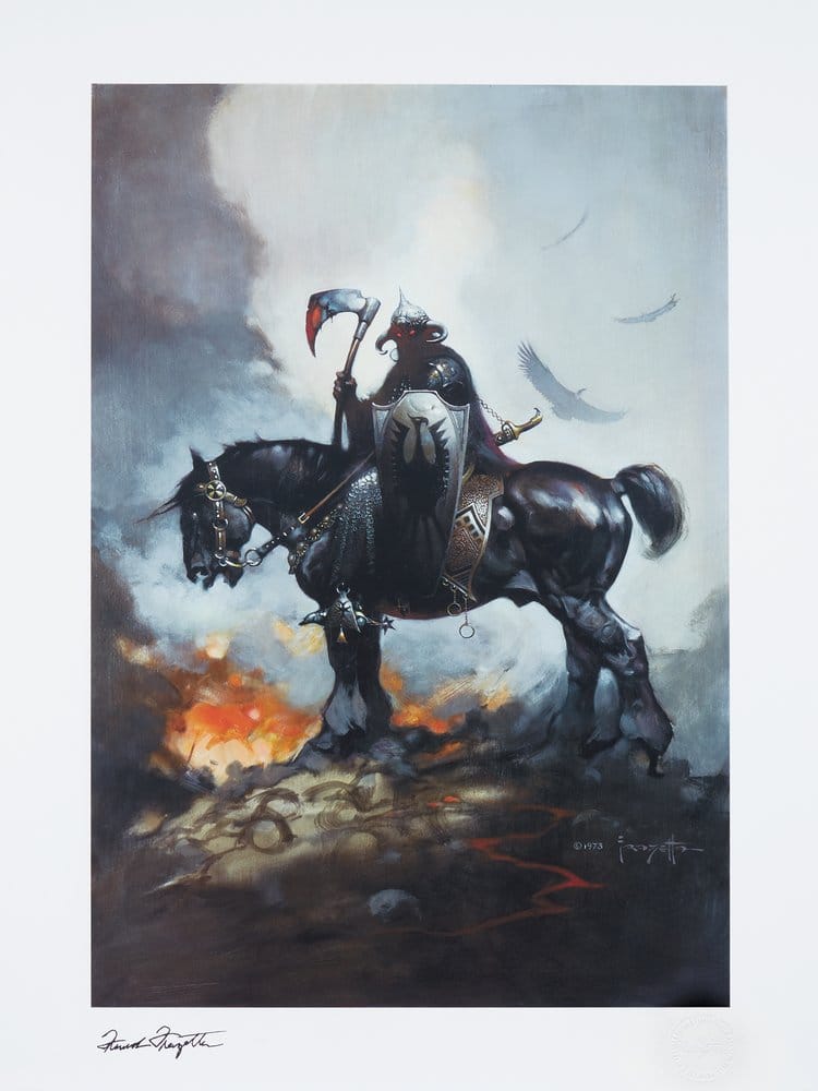 Frank Frazetta Kunstdruck Death Dealer I Rainbow Lava Holofoil 61 x 41 cm - ungerahmt