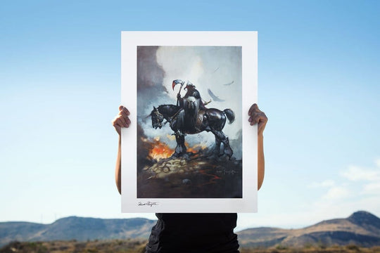 Frank Frazetta Kunstdruck Death Dealer I Rainbow Lava Holofoil 61 x 41 cm - ungerahmt