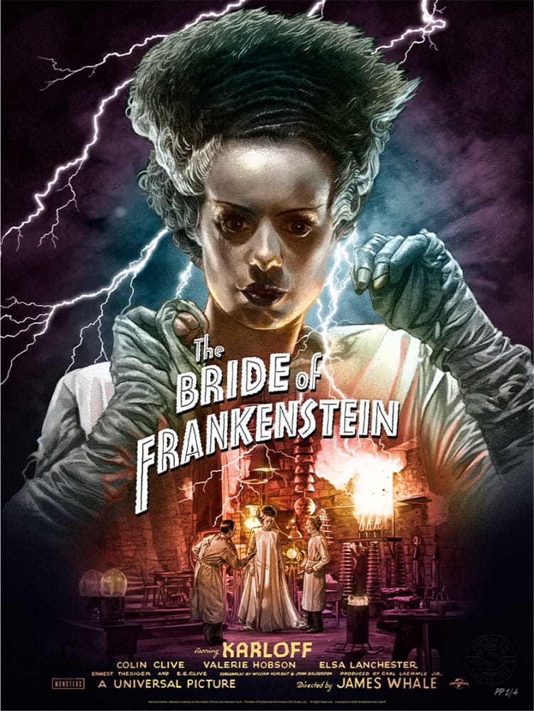 Frankensteins Braut Kunstdruck Bride of Frankenstein (Color Variant) by Ruiz Burgos 61 x 46 cm - ungerahmt