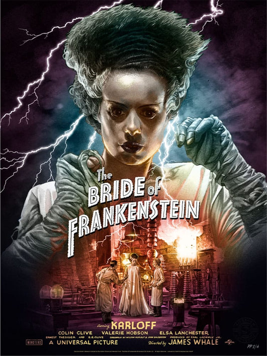 Frankensteins Braut Kunstdruck Bride of Frankenstein (Color Variant) by Ruiz Burgos 61 x 46 cm - ungerahmt