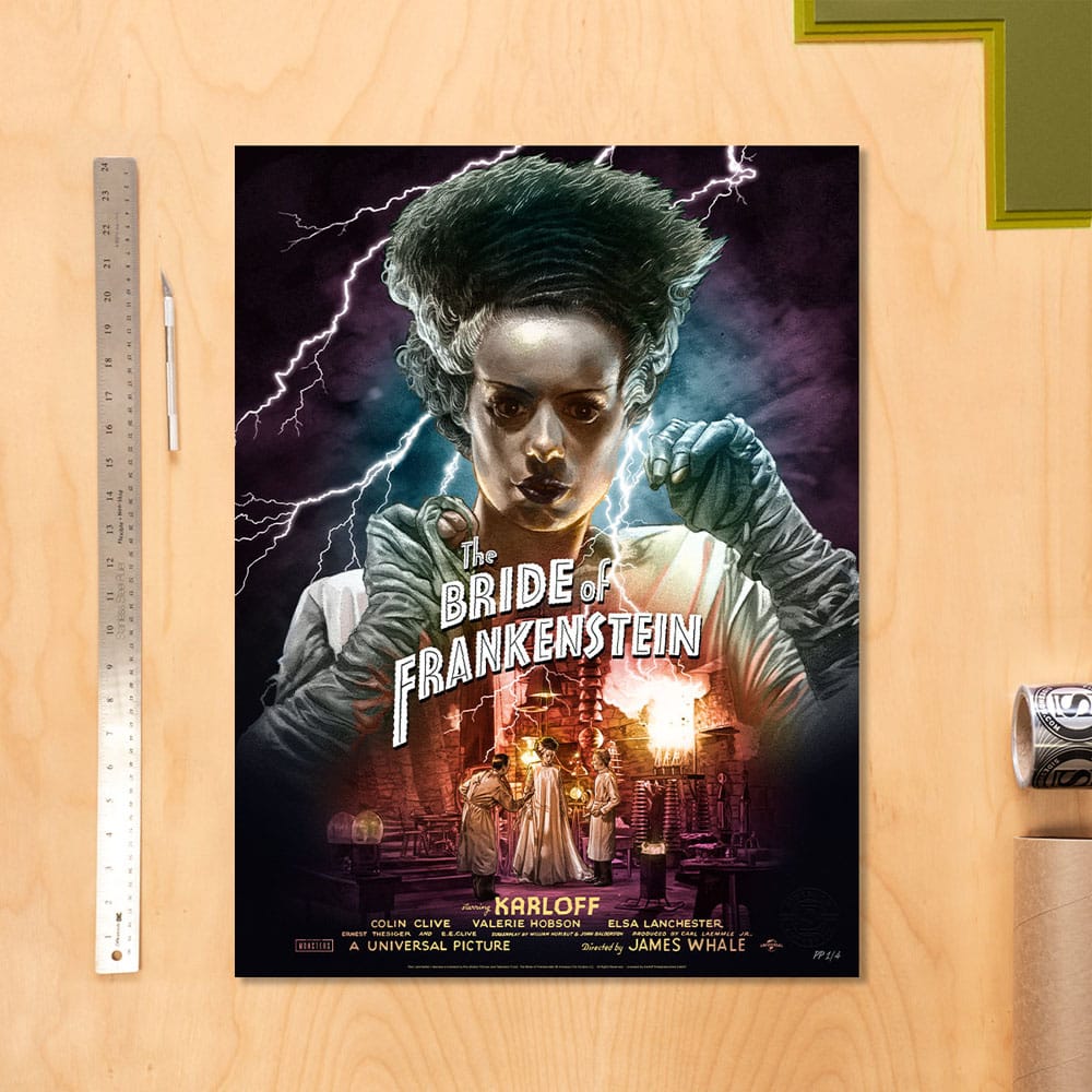 Frankensteins Braut Kunstdruck Bride of Frankenstein (Color Variant) by Ruiz Burgos 61 x 46 cm - ungerahmt
