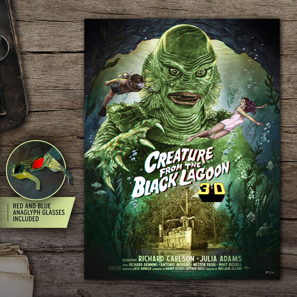 Der Schrecken vom Amazonas Kunstdruck Creature from the Black Lagoon (3D Variant) by Ruiz Burgos 61 x 46 cm - ungerahmt