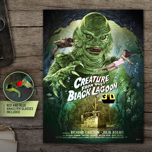 Der Schrecken vom Amazonas Kunstdruck Creature from the Black Lagoon (3D Variant) by Ruiz Burgos 61 x 46 cm - ungerahmt