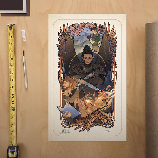 Critical Role Kunstdruck Liam O'Brien: 10th Anniversary Art Nouveau Illustrations 46 x 28 cm - ungerahmt