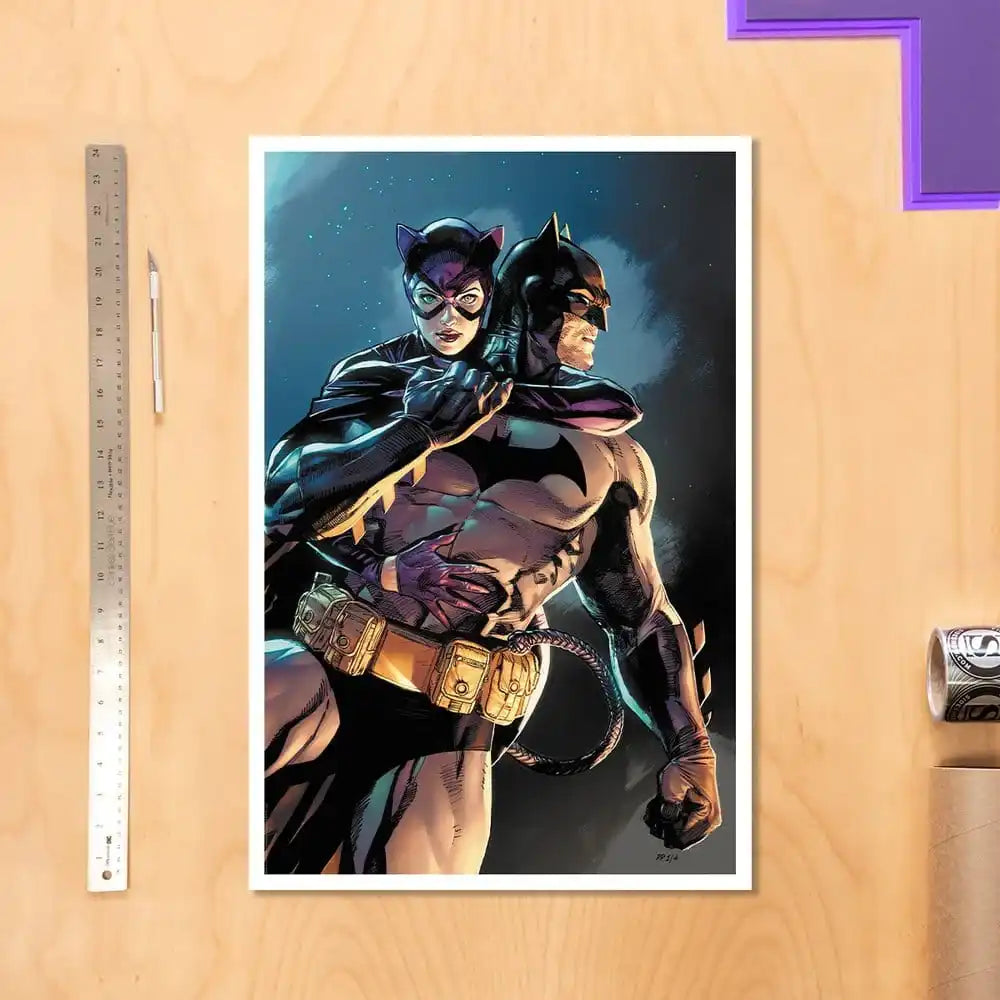 DC Comics Kunstdruck Batman & Catwoman 61 x 41 cm - ungerahmt
