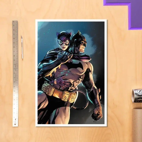 DC Comics Kunstdruck Batman & Catwoman 61 x 41 cm - ungerahmt