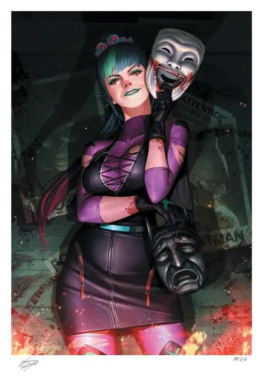 DC Comics Kunstdruck &nbsp;Punchline (The Joker 80th Anniversary 100-Page Super Spectacular #1 (2020)) 61 x 46 cm - ungerahmt