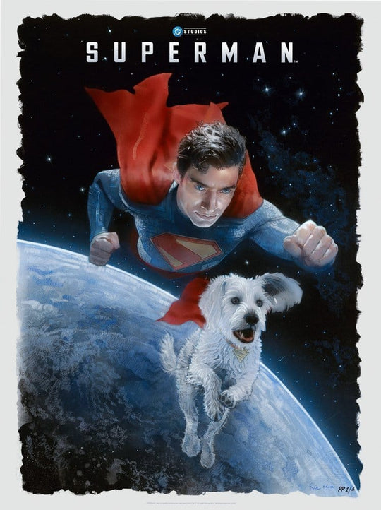 DC Comics Kunstdruck Superman and Krypto 46 x 61 cm - ungerahmt