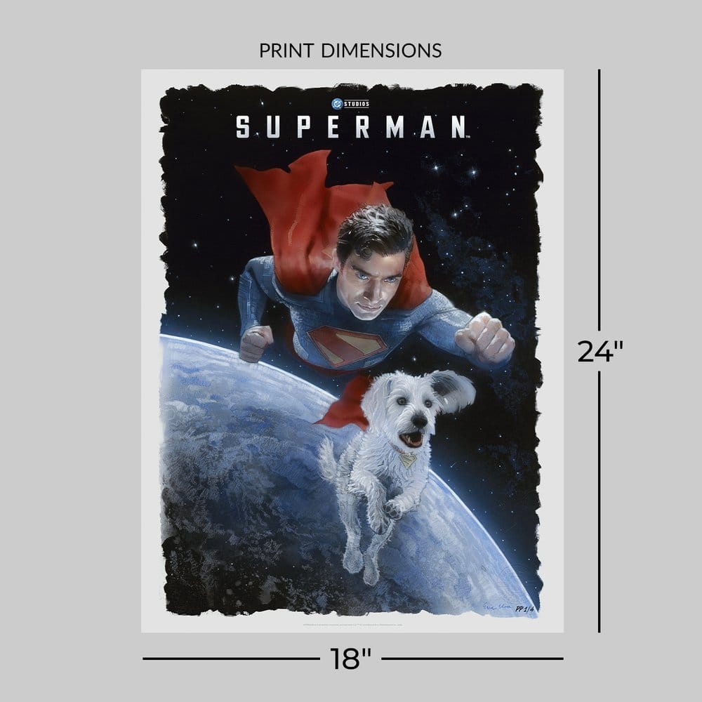 DC Comics Kunstdruck Superman and Krypto 46 x 61 cm - ungerahmt