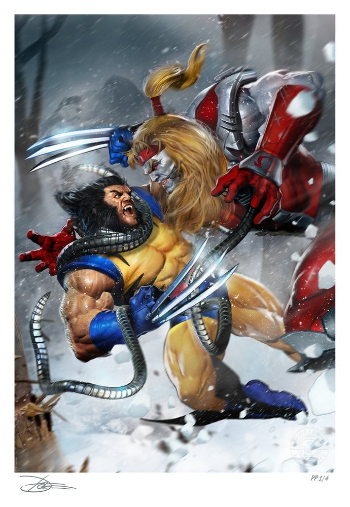 Marvel Kunstdruck Wolverine vs Omega Red 46 x 61 cm - ungerahmt