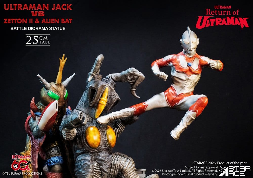 Return of Ultraman Diorama  1/8 Ultraman Jack vs Zetton II & Alien Bat Battle scene 25 cm