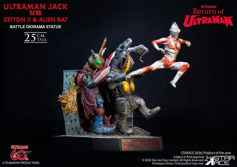 Return of Ultraman Diorama  1/8 Ultraman Jack vs Zetton II & Alien Bat Battle scene 25 cm