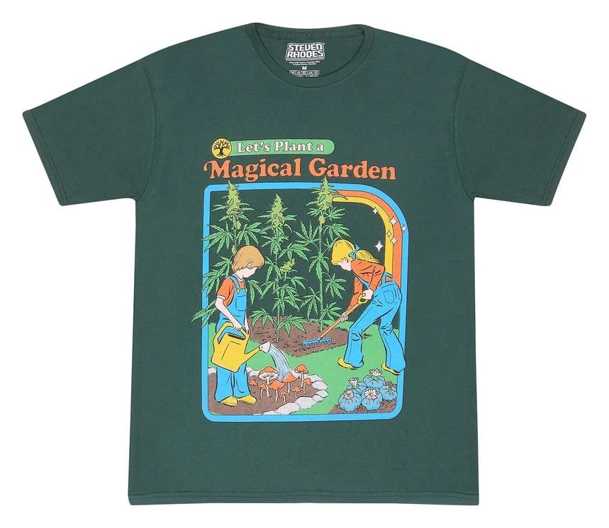 Steven Rhodes T-Shirt Let's Plant A Magical Garden Green Größe S
