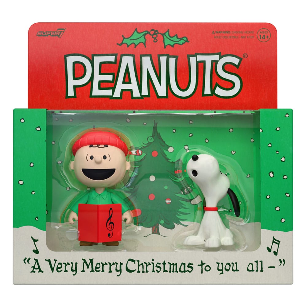 Peanuts ReAction Actionfiguren 2er-Pack Charlie Brown and Snoopy (Caroling) 10 cm