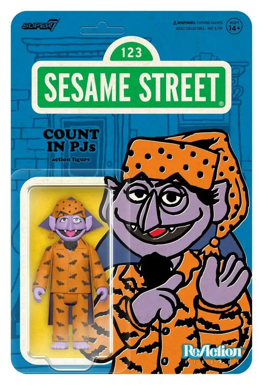 Sesamstraße ReAction Actionfigur Wave 06 Count Von Count (PJs) 10 cm