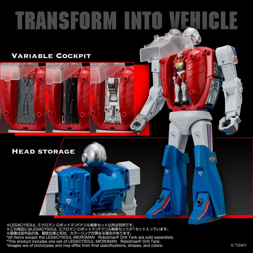 Microman Legacysoul Actionfigur Robotman F Drill Tank