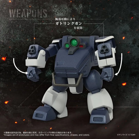 Armored Trooper Votoms Toyrise Actionfigur 1/48 AT-08 Zwerg Sand Loader 7 cm