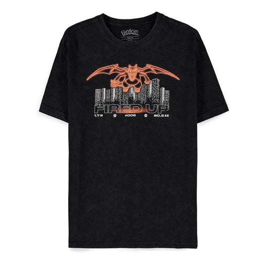 Pokémon T-Shirt Charizard Acid Wash Größe XXL