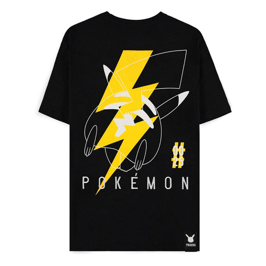 Pokemon T-Shirt Black Pikachu Electrifying Line-art Größe XXL
