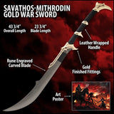 Kit Rae Swords of the Ancients Replik Savathos-Mithrodin Kriegsschwert Gold Version 111 cm