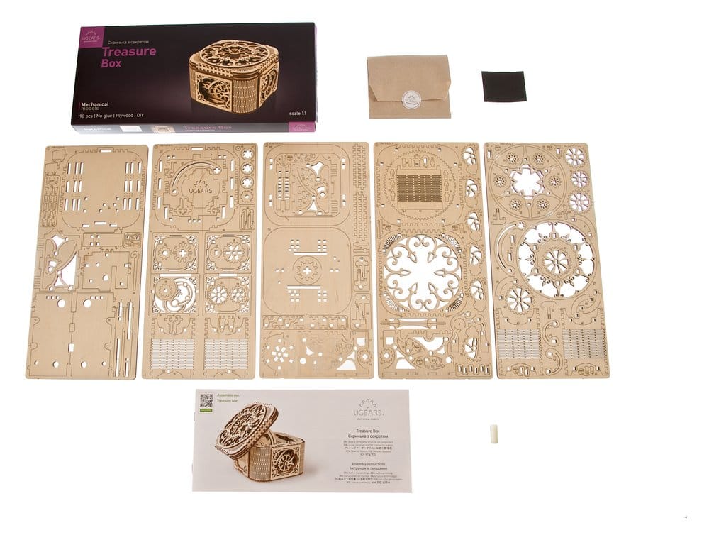 Ugears Modellbausatz aus Holz Schatzkästchen