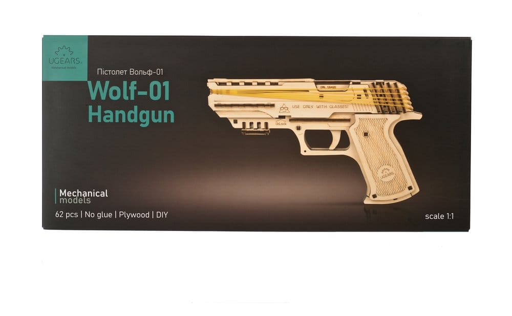 Ugears Modellbausatz aus Holz Wolf-01 Handfeuerwaffe