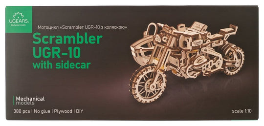 Ugears Modellbausatz aus Holz Scrambler UGR-10 mit Beiwagen