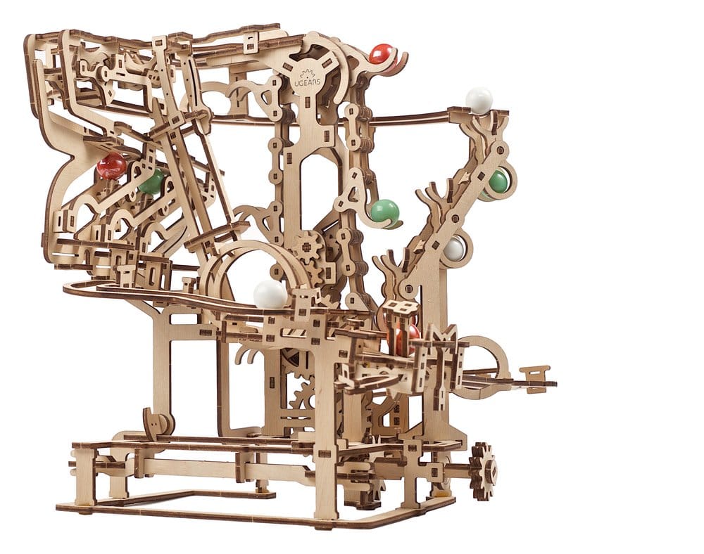 Ugears Modellbausatz aus Holz Murmel-Kettenbahn