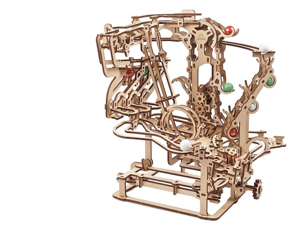 Ugears Modellbausatz aus Holz Murmel-Kettenbahn