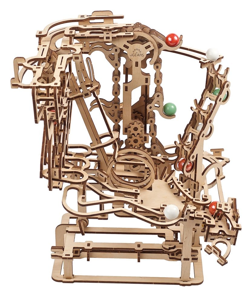 Ugears Modellbausatz aus Holz Murmel-Kettenbahn