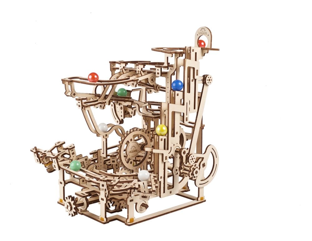 Ugears Modellbausatz aus Holz Murmelbahn mit Stufenwinde