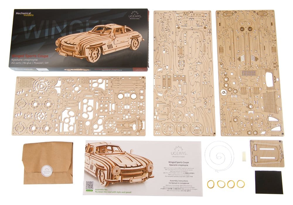 Ugears Modellbausatz aus Holz Flügeltüren-Sportcoupé