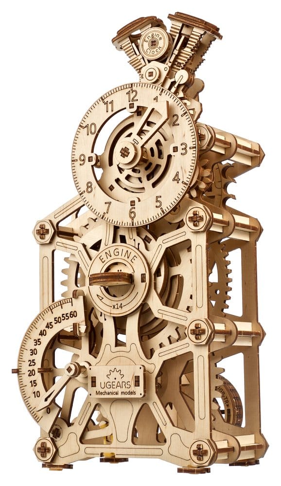 Ugears Modellbausatz aus Holz Motoren-Uhr