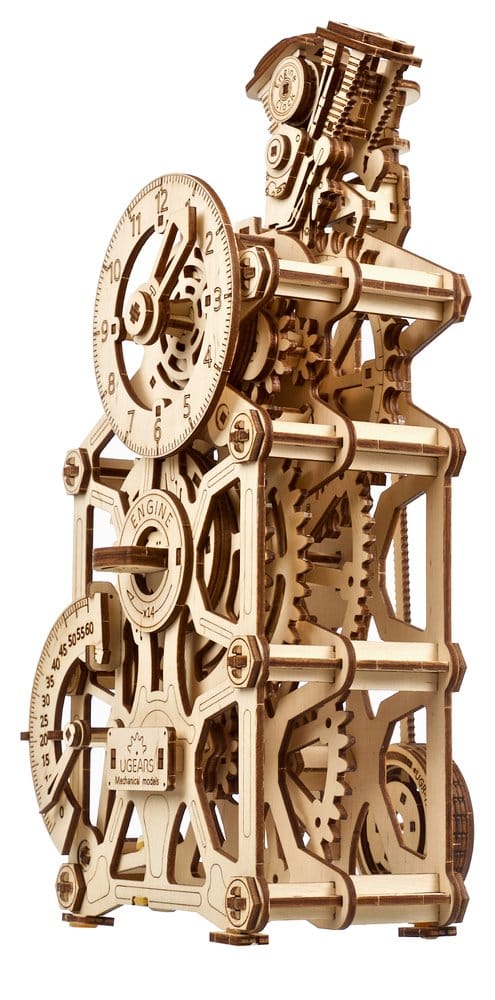Ugears Modellbausatz aus Holz Motoren-Uhr