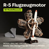 Ugears 3D Modellbausatz aus Holz R-5 Flugzeugmotor 25 cm