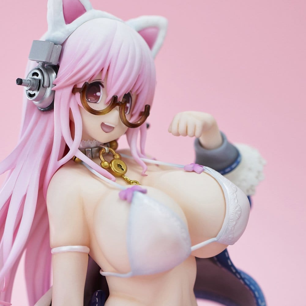 Super Sonico PVC Figur White Cat Ver. (Reissue) 27 cm