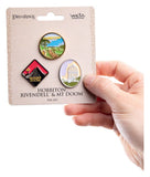 Herr der Ringe Trilogie Pin-Set Hobbiton, Rivendell & Mount Doom