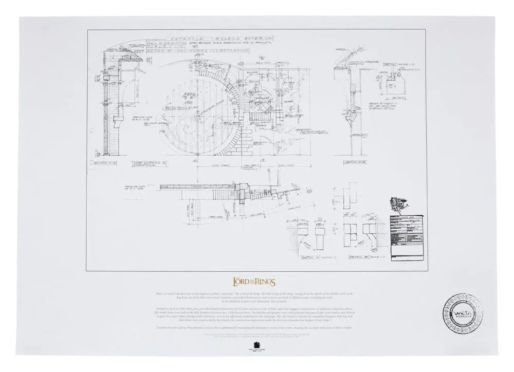 Herr der Ringe Bauplan Kunstdruck The Grey Havens 59 x 42 cm